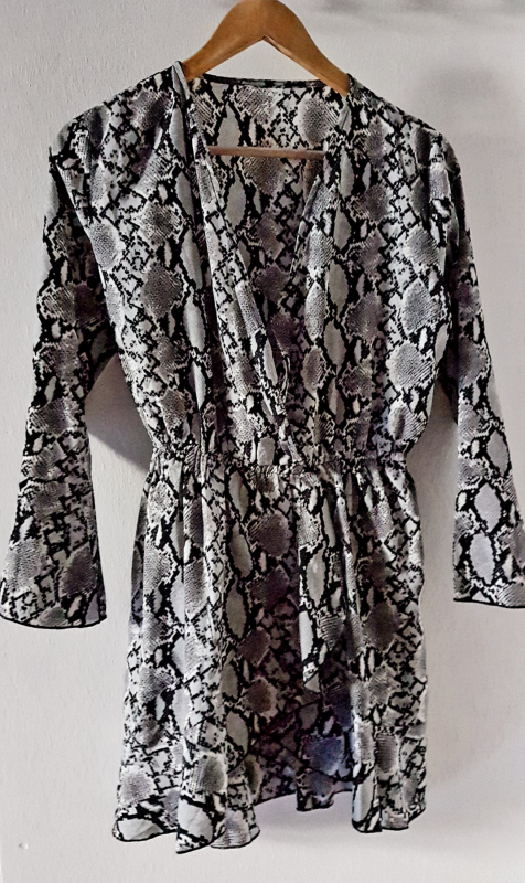 Bluse Tunika Snake Print grey