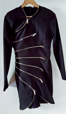 Kleid mit Reißverschlüssen schwarz